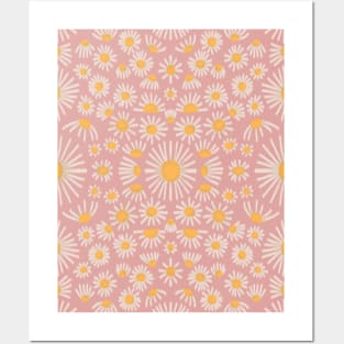 daisy floral pattern Posters and Art